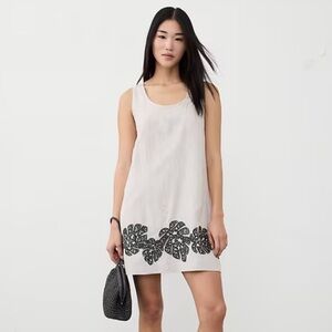 Banana Republic LINEN-BLEND EMBROIDERED MINI DRESS XS